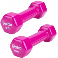 Набор виниловых шестигранных гантелей для фитнеса Voitto 1 кг (2шт)